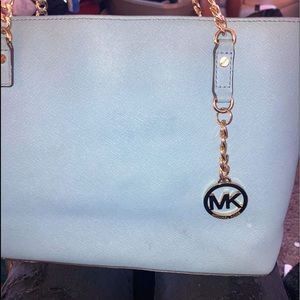 Michael Kors light blue tote bag